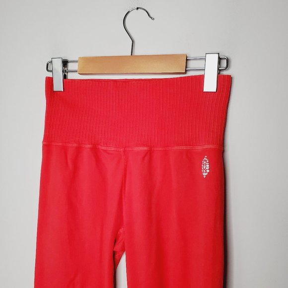 FREE PEOPLE Movement High Rise Orange Red Shanti Yoga Leggings - Picture 4 of 11